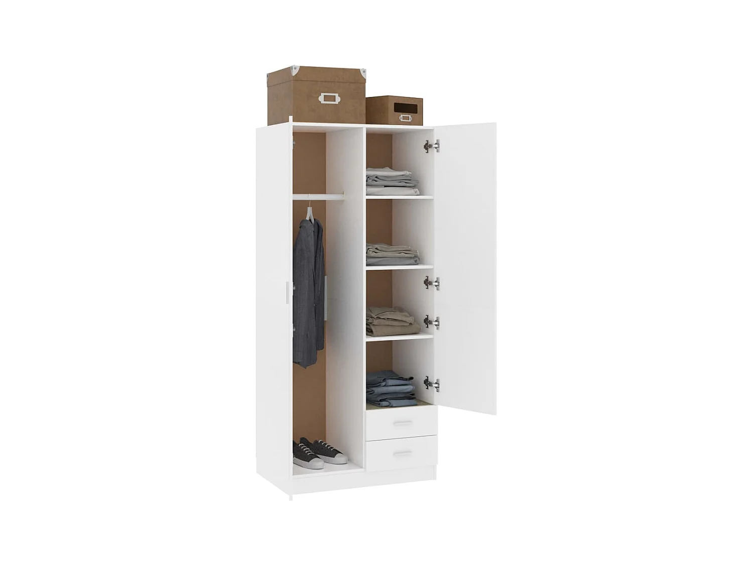 Garde-robe Blanc 80x52x180 cm Bois d’ingénierie