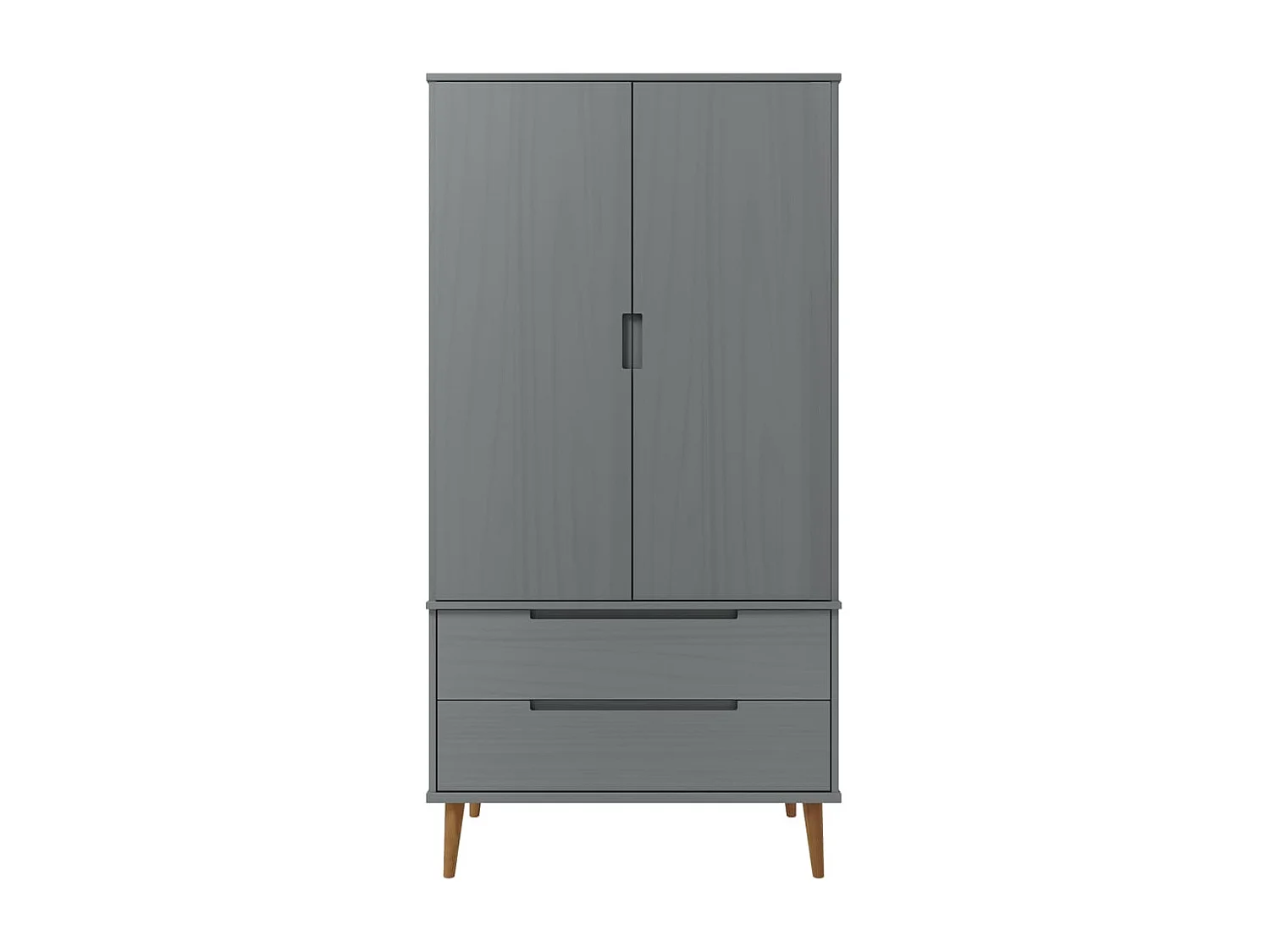 Garde-robe MOLDE Gris 90x55x175 cm Bois massif de pin