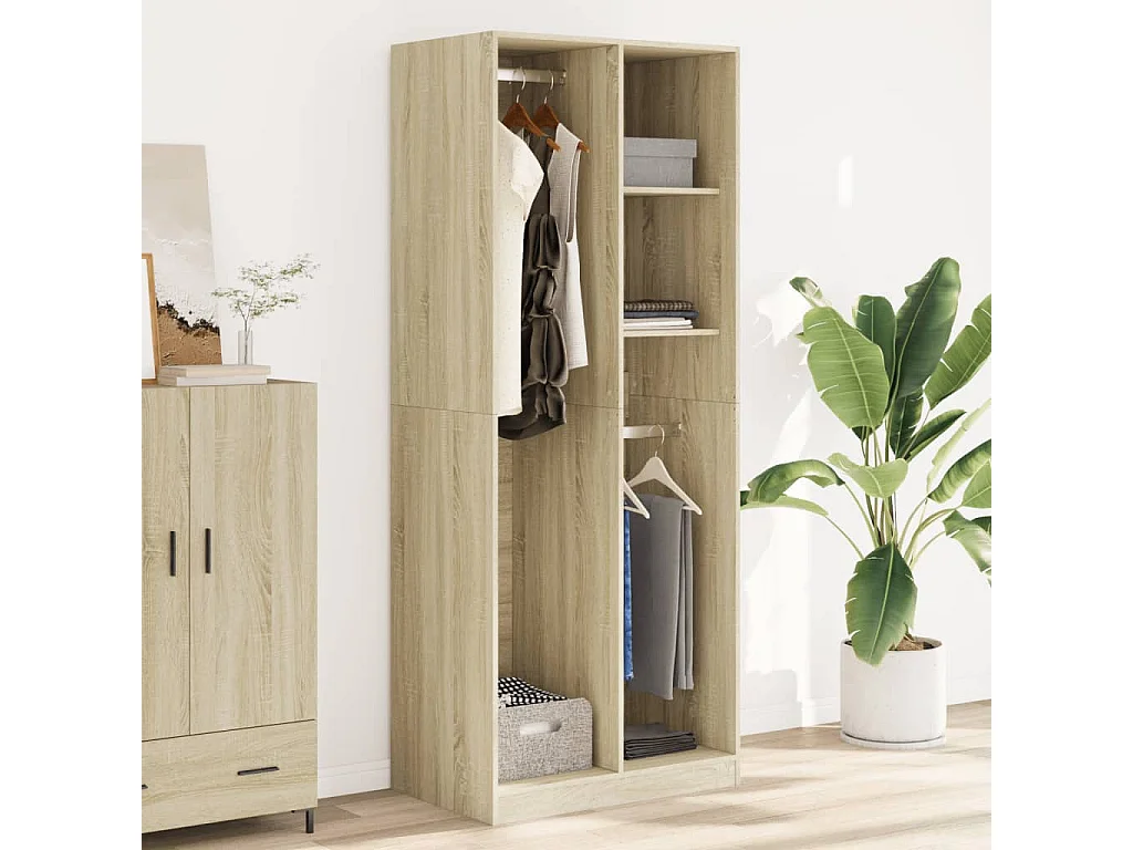Garde-robe chêne sonoma 80x50x200 cm bois d'ingénierie