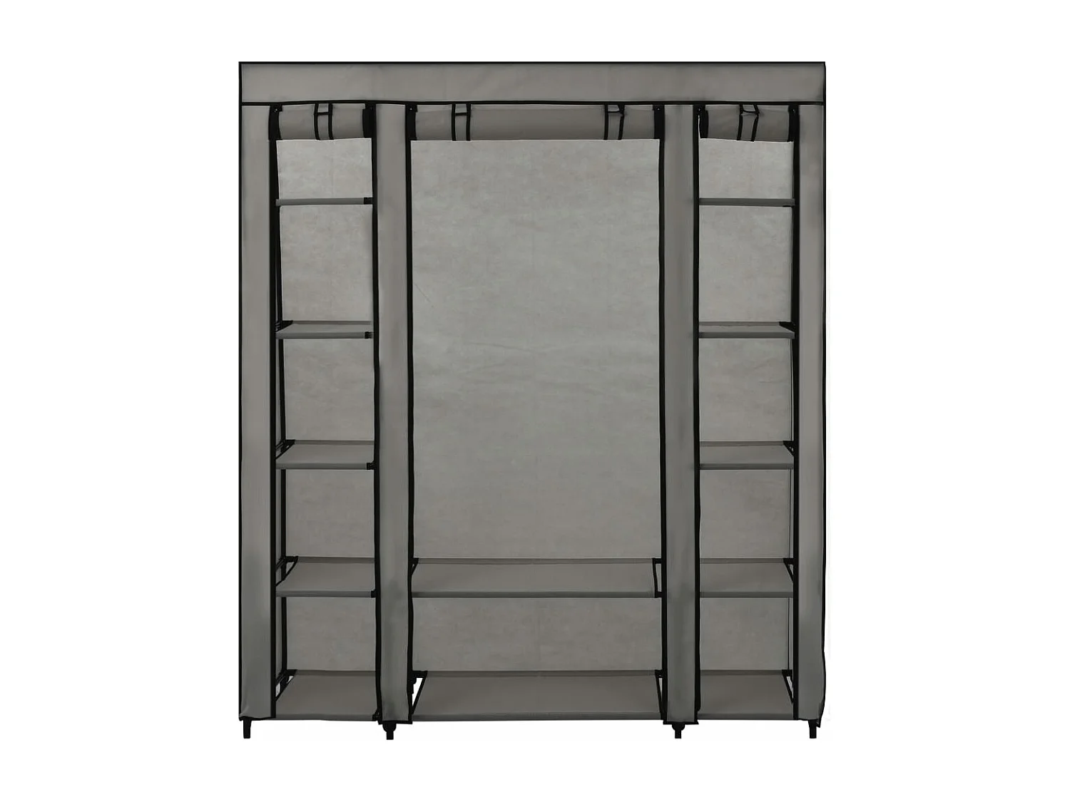 Armoire avec compartiments et tiges Gris 150x45x176 cm Tissu