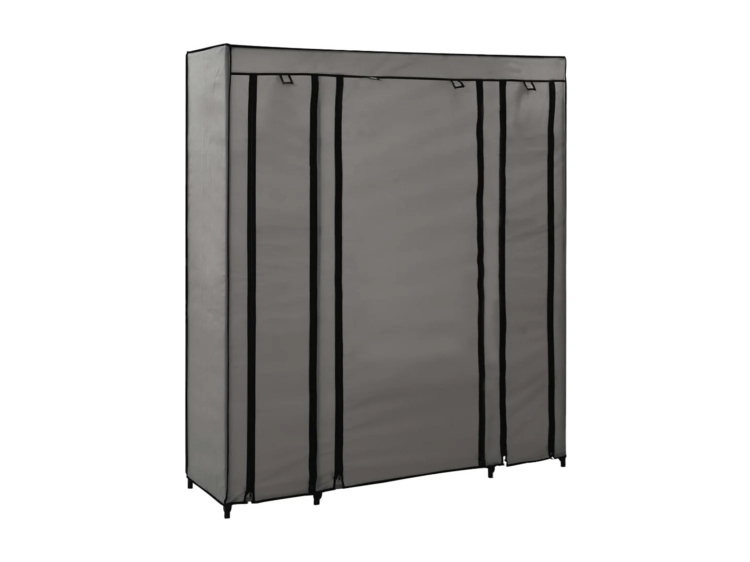 Armoire avec compartiments et tiges Gris 150x45x176 cm Tissu