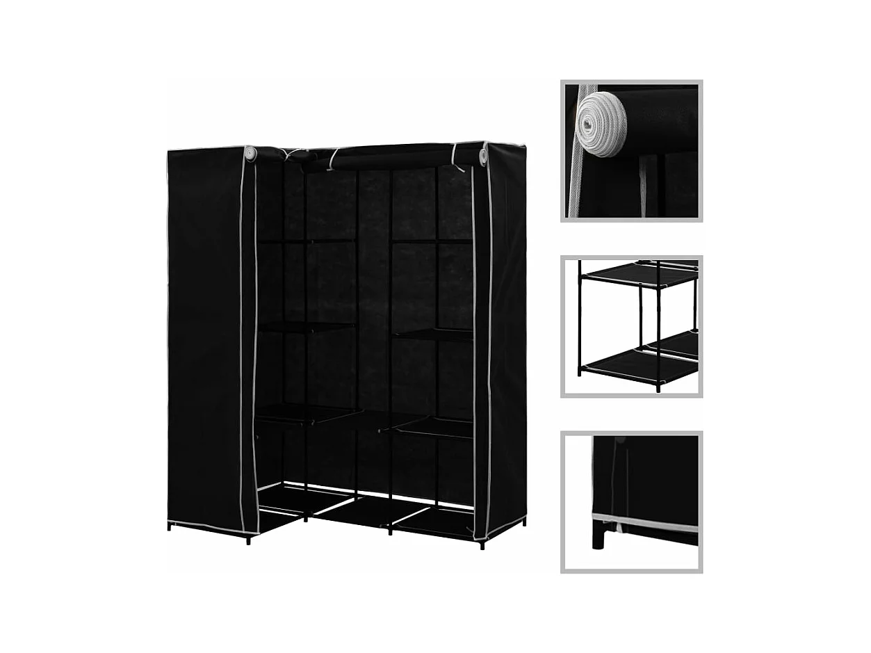 Hoekkast Zwart 130x87x169 cm
