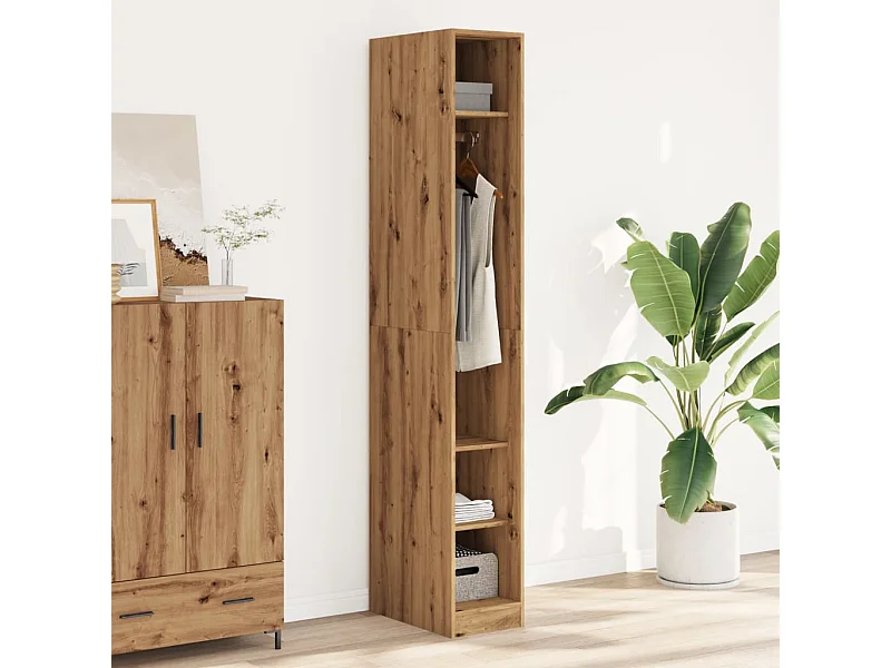 Handgefertigter Kleiderschrank aus Eichenholz, 30 x 50 x 200 cm, Holzwerkstoff