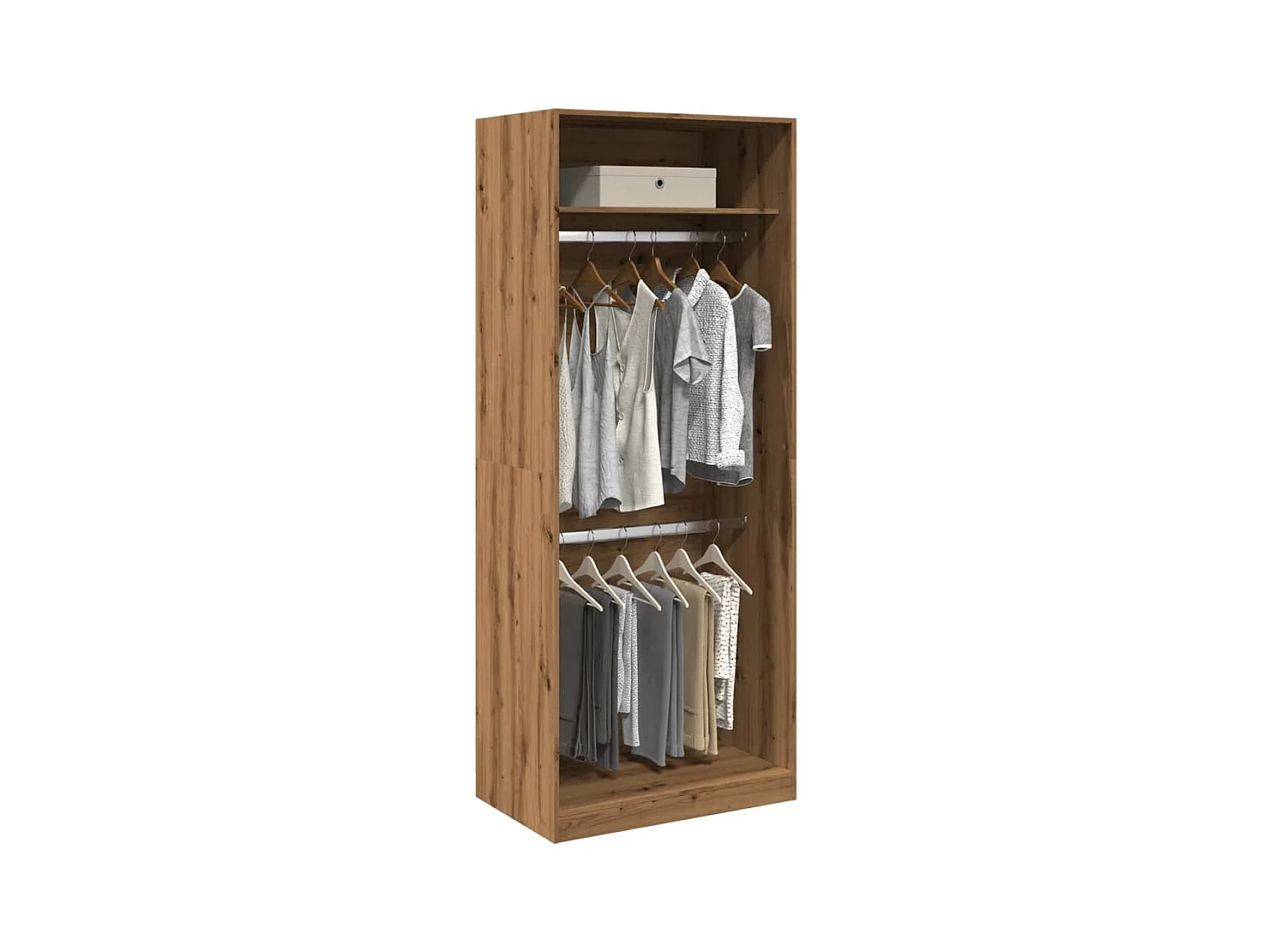 Garde-robe chêne artisanal 80x50x200 cm bois d'ingénierie