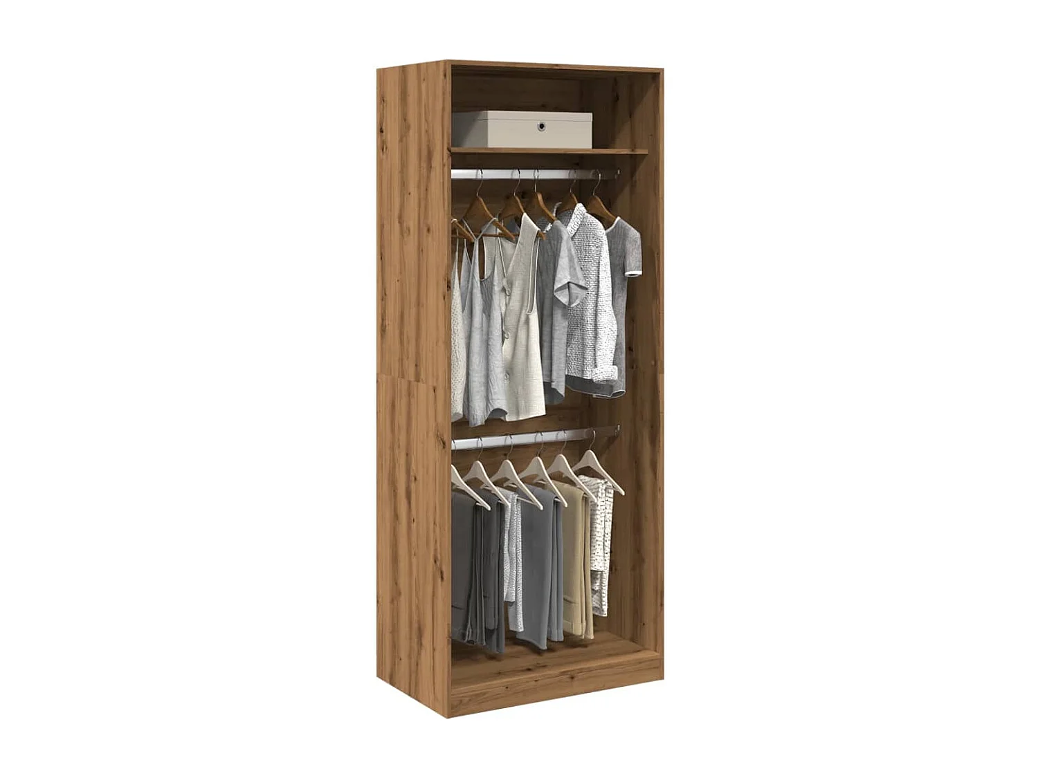 Handgefertigter Kleiderschrank aus Eichenholz, 80 x 50 x 200 cm, Holzwerkstoff