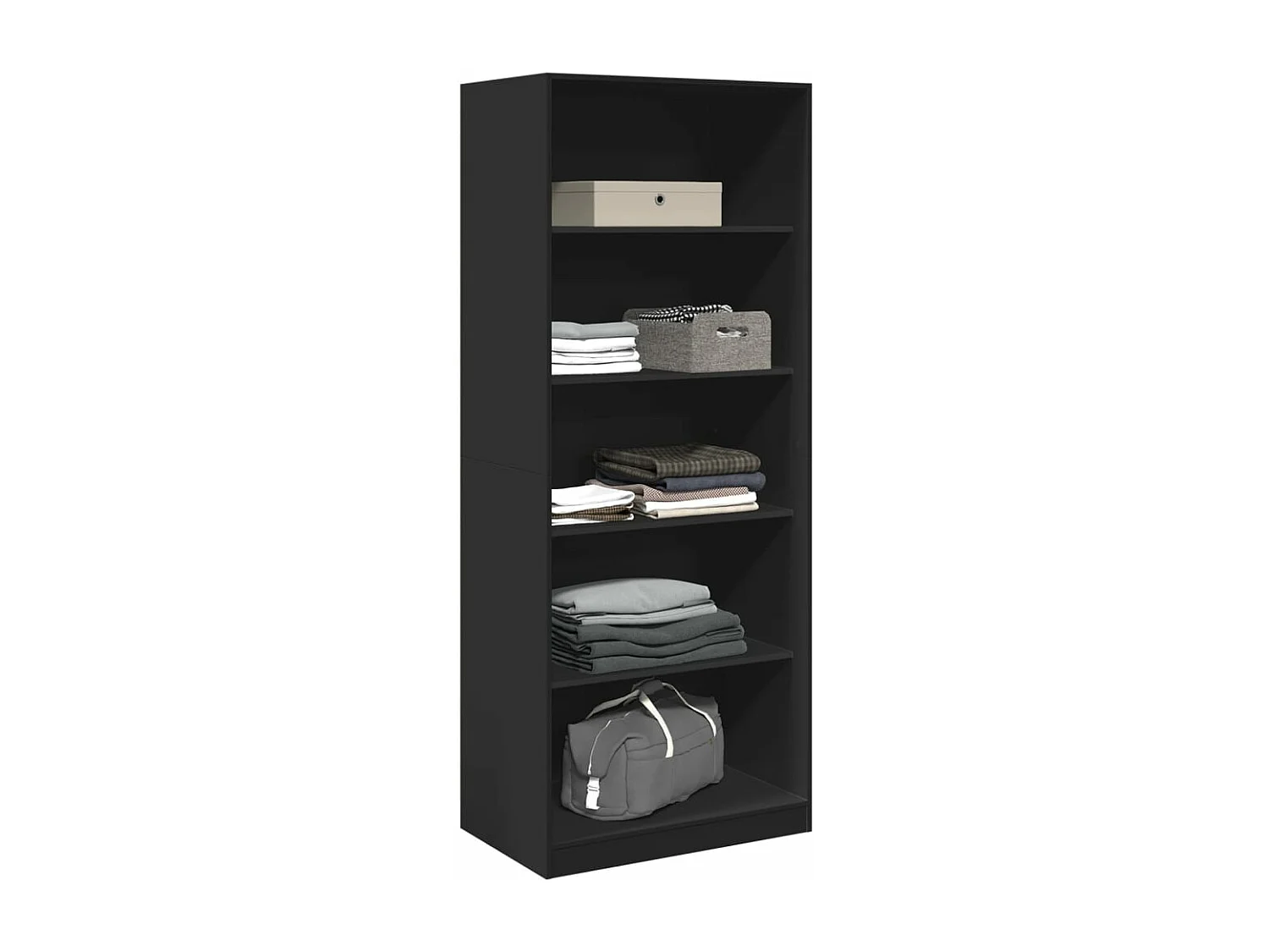 Armadio nero 80x50x200 cm in derivati del legno