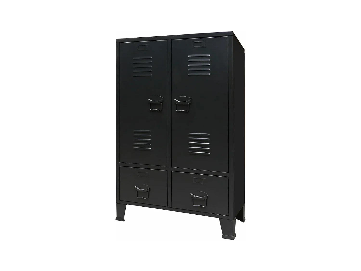 Armadio in metallo stile industriale 67x35x107 cm nero