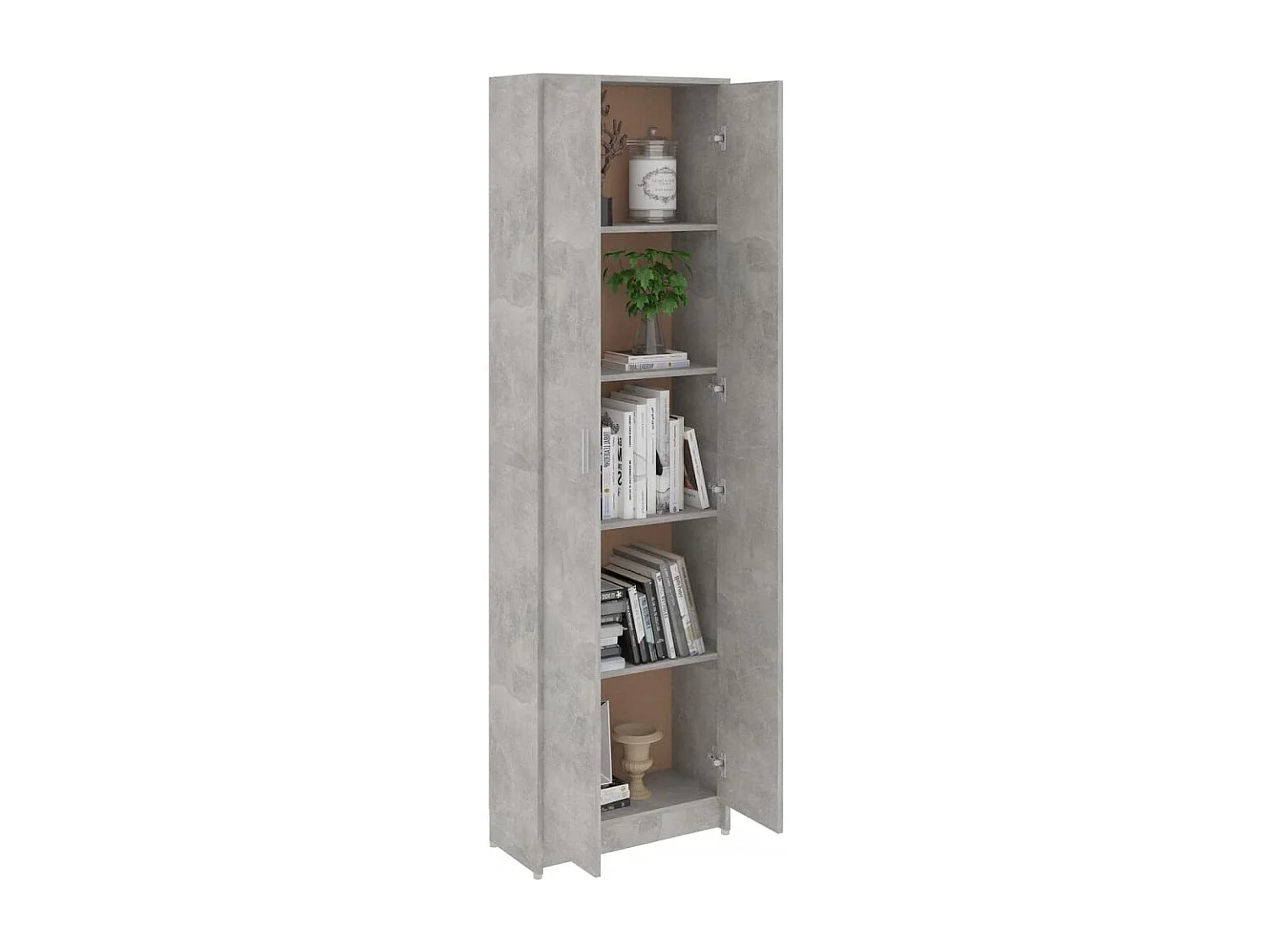 Flurgarderobe Betongrau 55x25x189 cm Holzwerkstoff