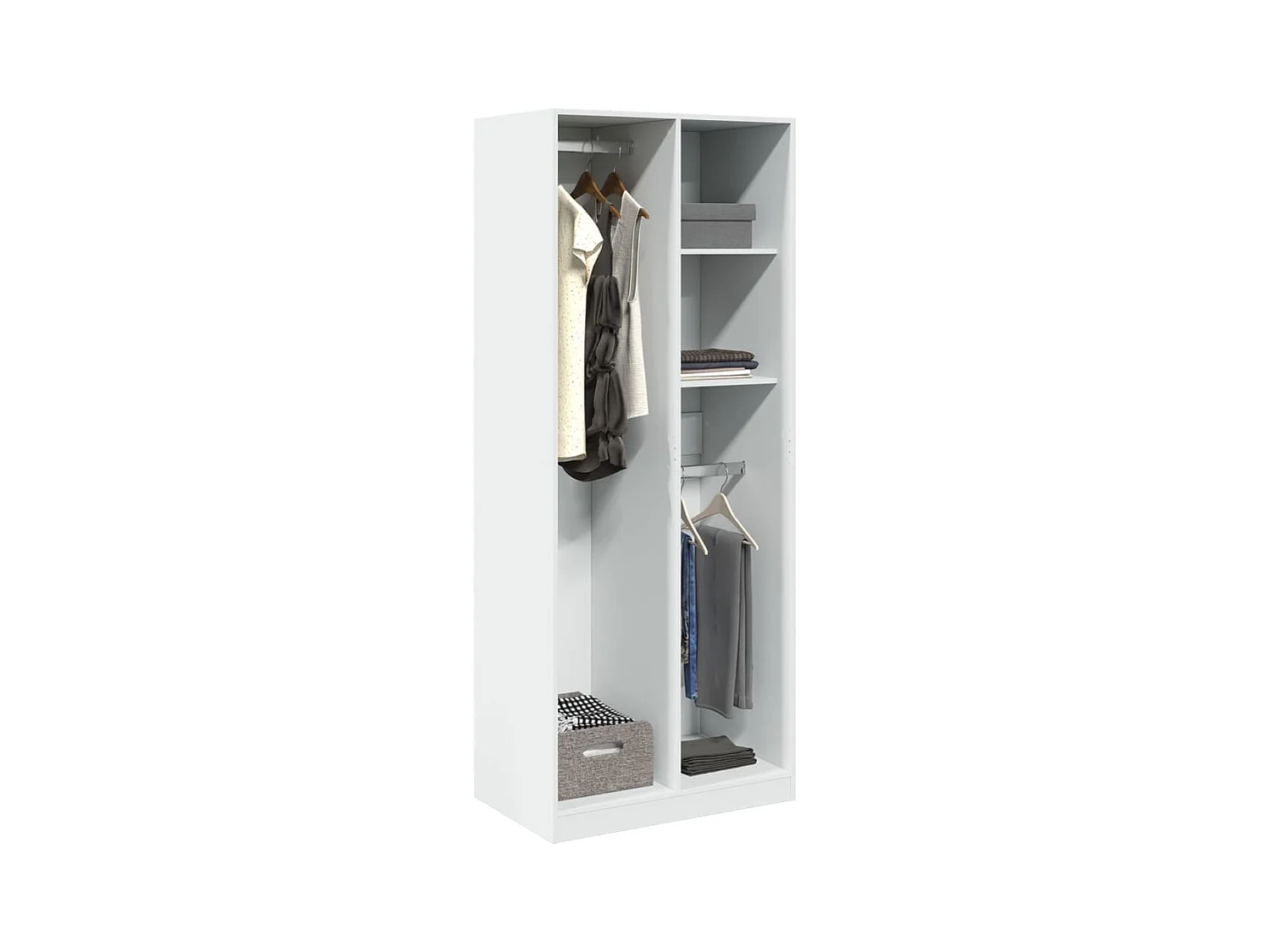 Garde-robe blanc 80x50x200 cm bois d'ingénierie