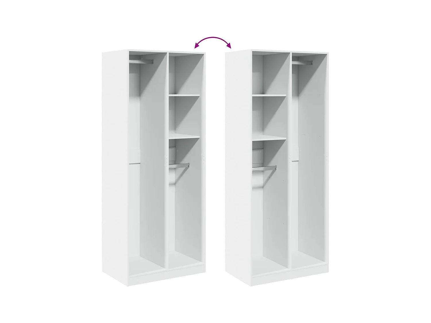 Garde-robe blanc 80x50x200 cm bois d'ingénierie