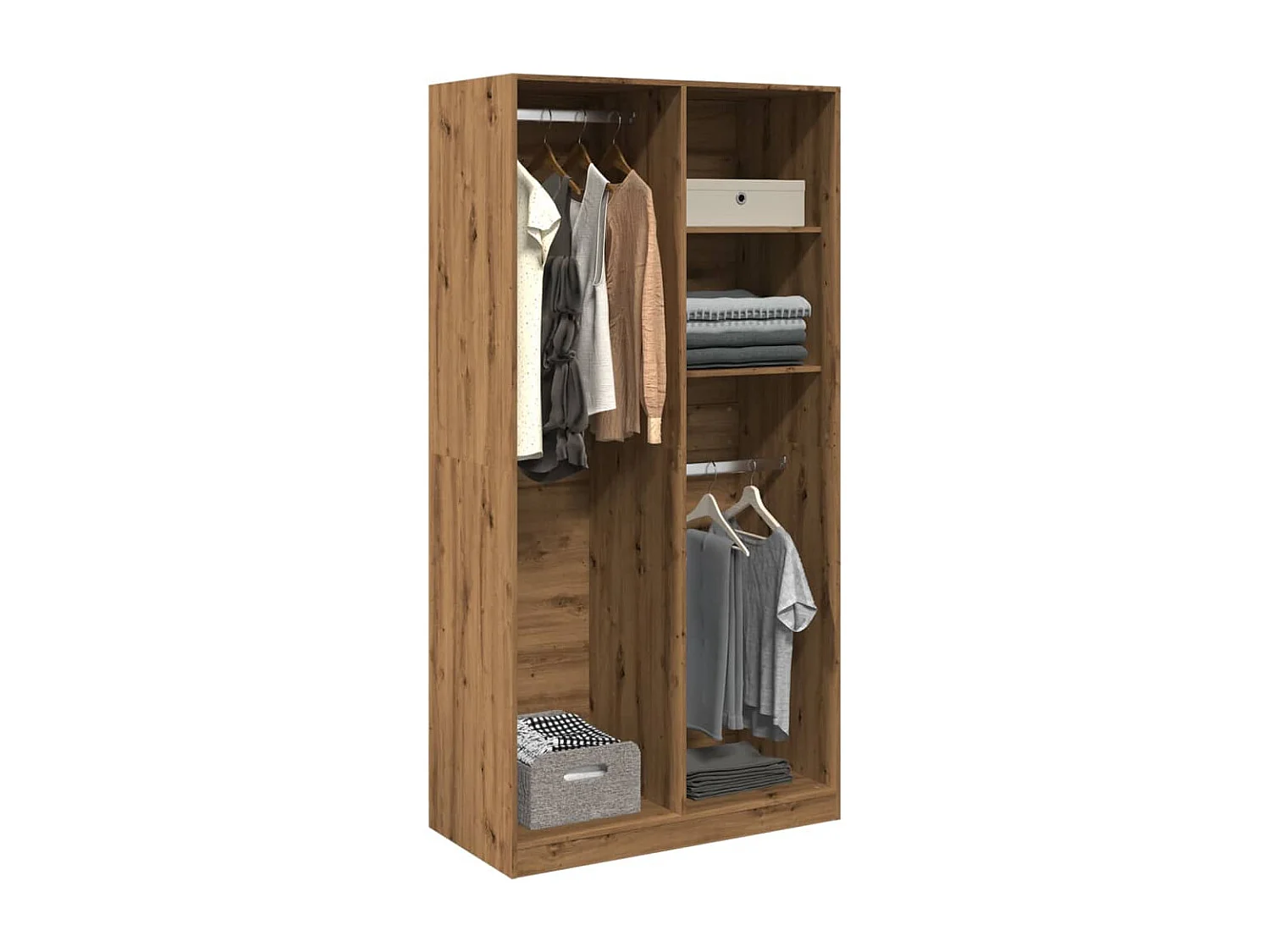 Garde-robe chêne artisanal 100x50x200 cm bois d'ingénierie