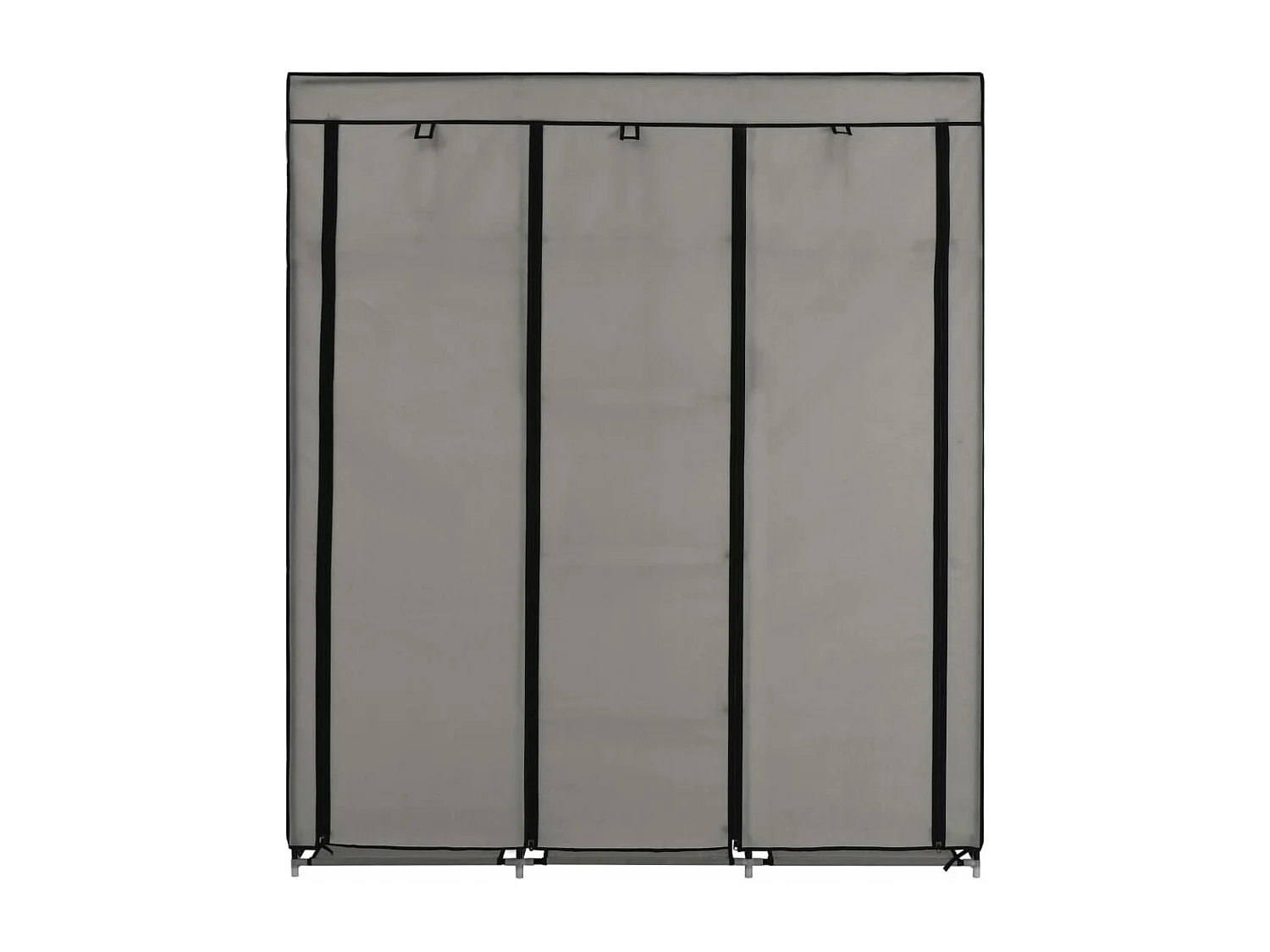 Armadio con scomparti e barre Tessuto Grigio 150x45x175 cm