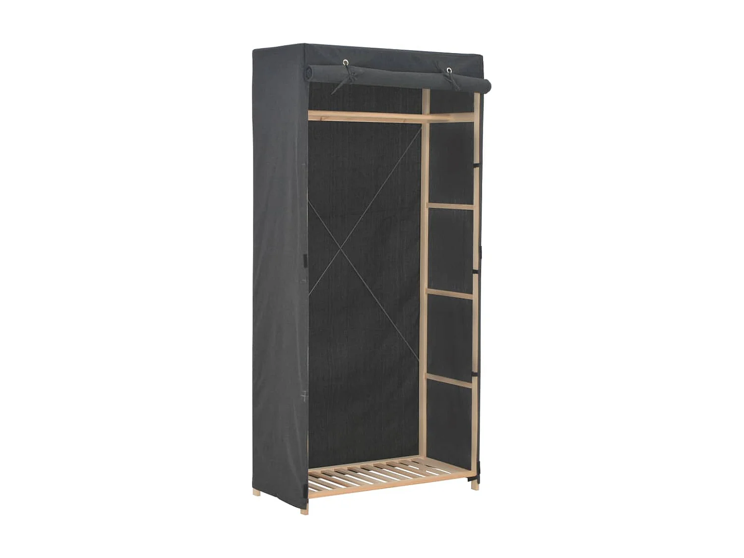 Armadio in tessuto grigio 79 x 40 x 170 cm