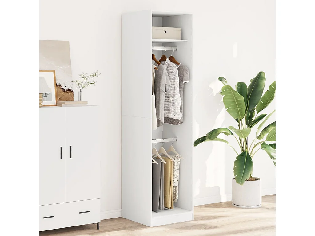 Kleiderschrank Weiß 50x50x200 cm Holzwerkstoff