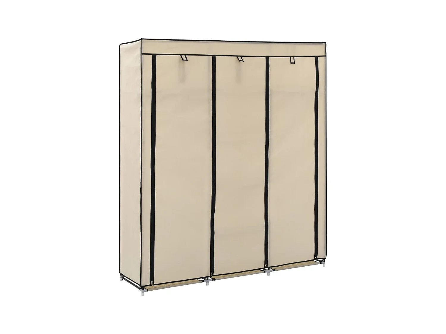 Armoire avec compartiments et barres Crème 150x45x175 cm Tissu