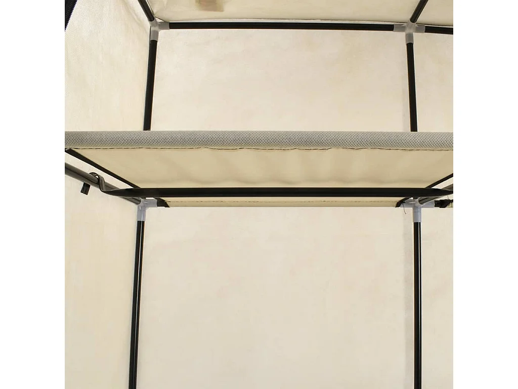 Armoire avec compartiments et barres Crème 150x45x175 cm Tissu