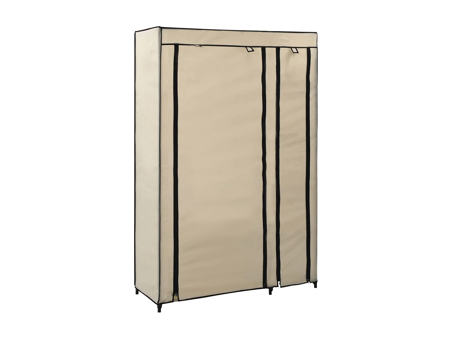 Armadi pieghevoli 2 pz Crema 110x45x175 cm Tessuto