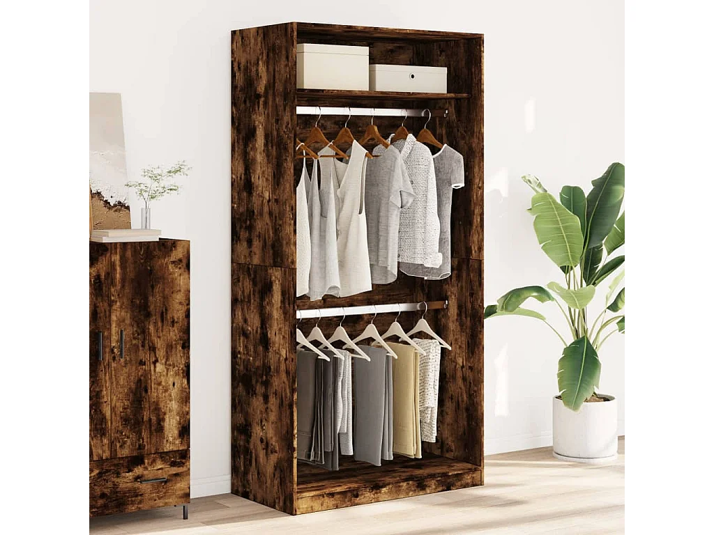 Armario roble ahumado 100x50x200 cm madera contrachapada