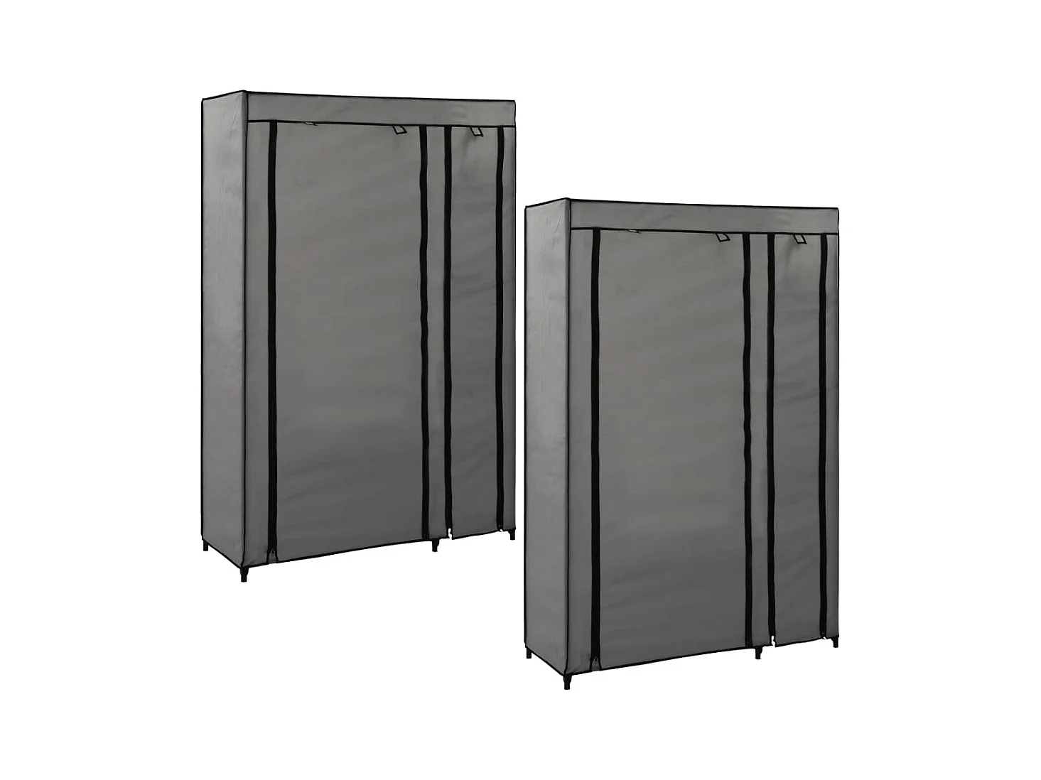 Opvouwbare kledingkasten 2 stuks Grijs 110x45x175 cm Stof