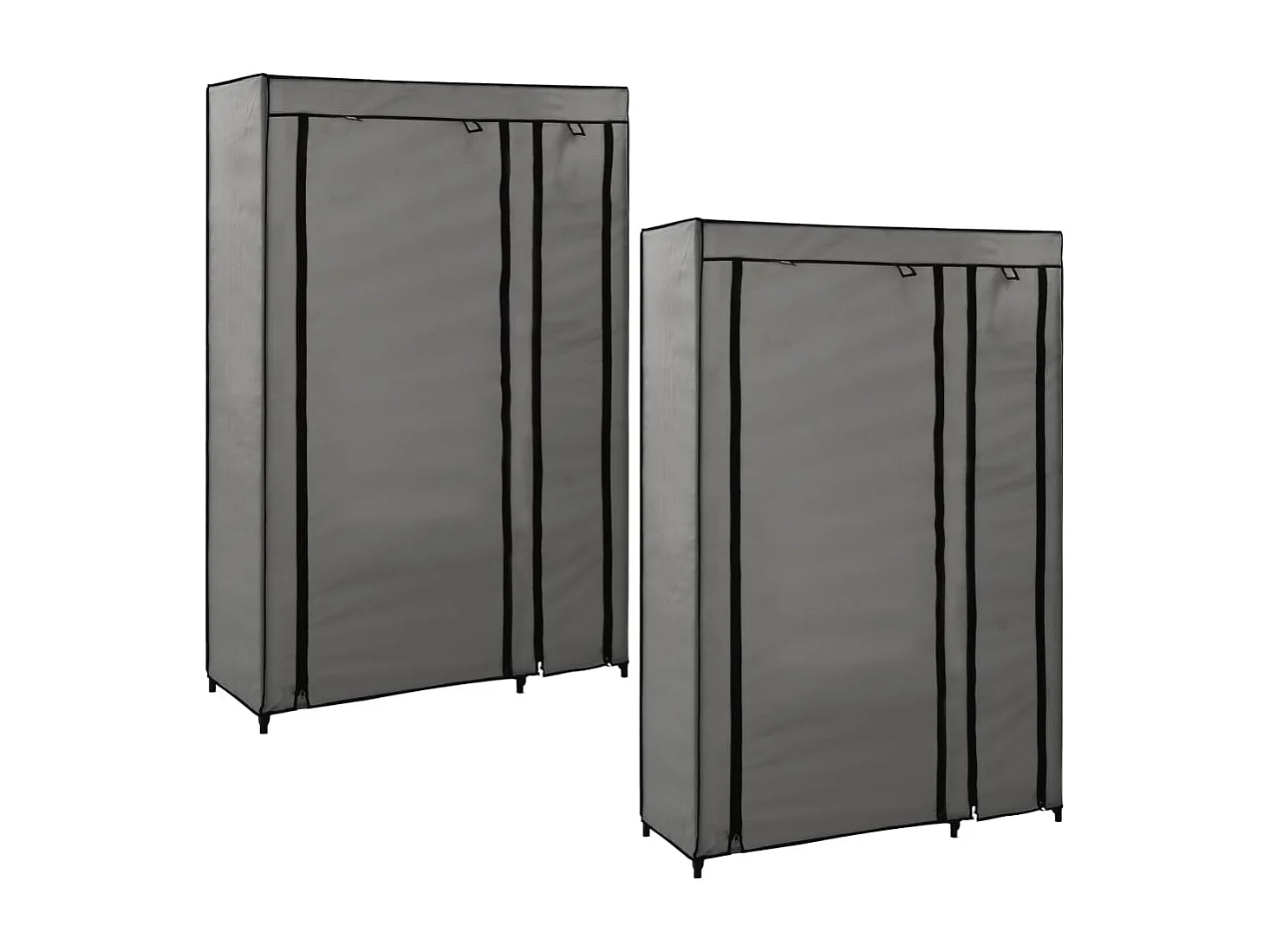 Armadi pieghevoli 2 pezzi Tessuto Grigio 110x45x175 cm