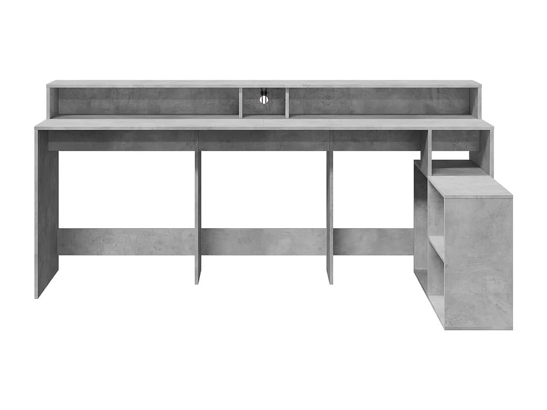 Bureau met LED-verlichting 200x104x91 cm hout betongrijs