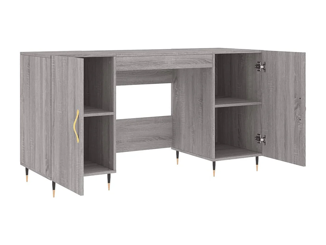 Bureau sonoma gris 140x50x75 cm bois d'ingénierie