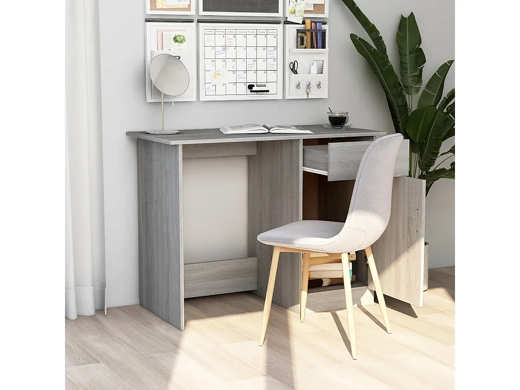 Bureau Sonoma gris 100x50x76 cm Bois d'ingénierie