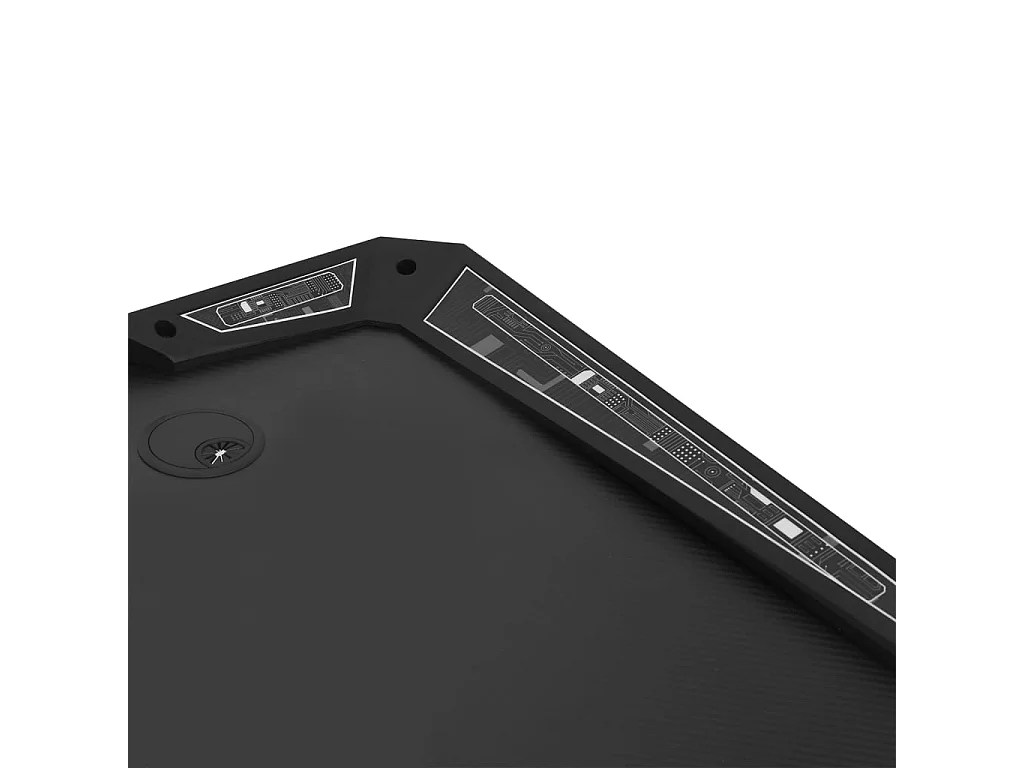 Scrivania da Gaming con LED e Gambe a Y Nera 90x60x75 cm