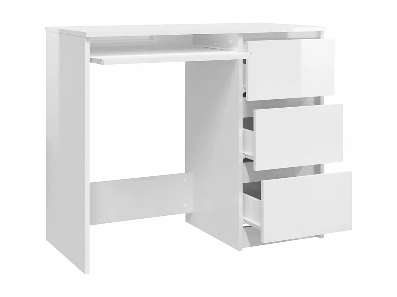 Secretária 90x45x76 cm derivados de madeira branco brilhante