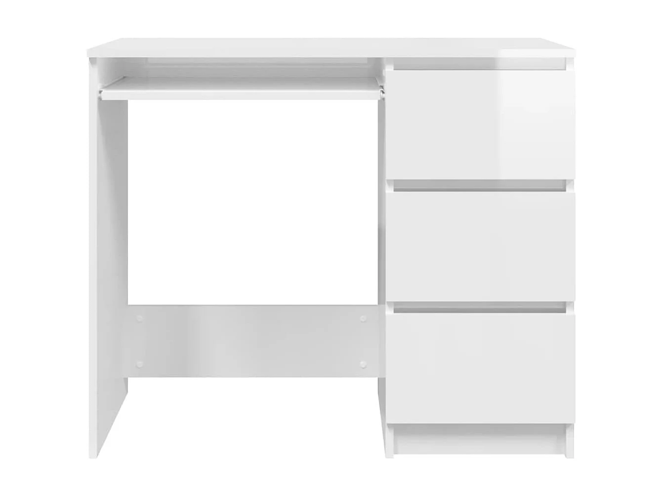 Secretária 90x45x76 cm derivados de madeira branco brilhante