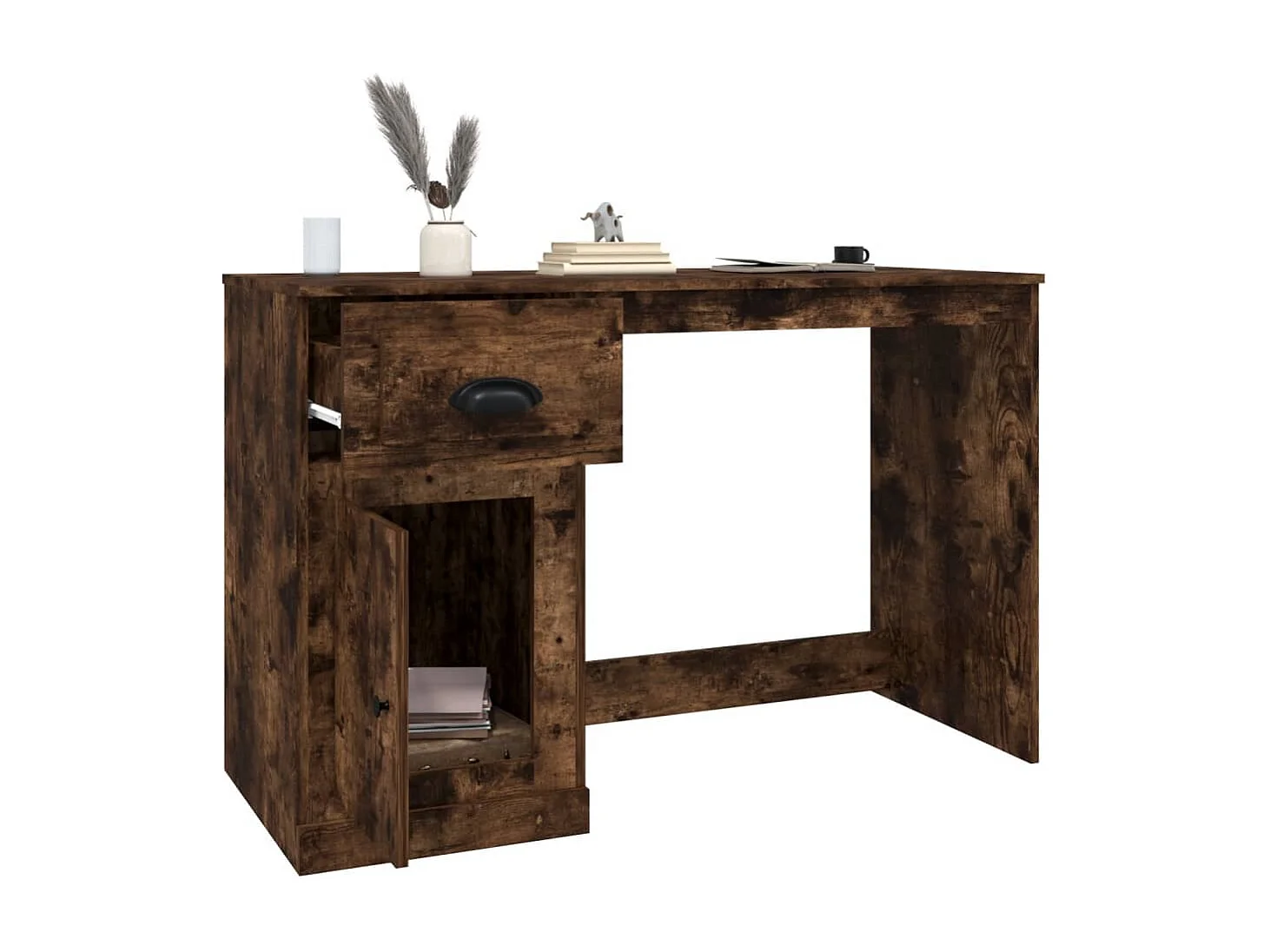 Bureau avec tiroir chêne fumé 115x50x75 cm bois d'ingénierie