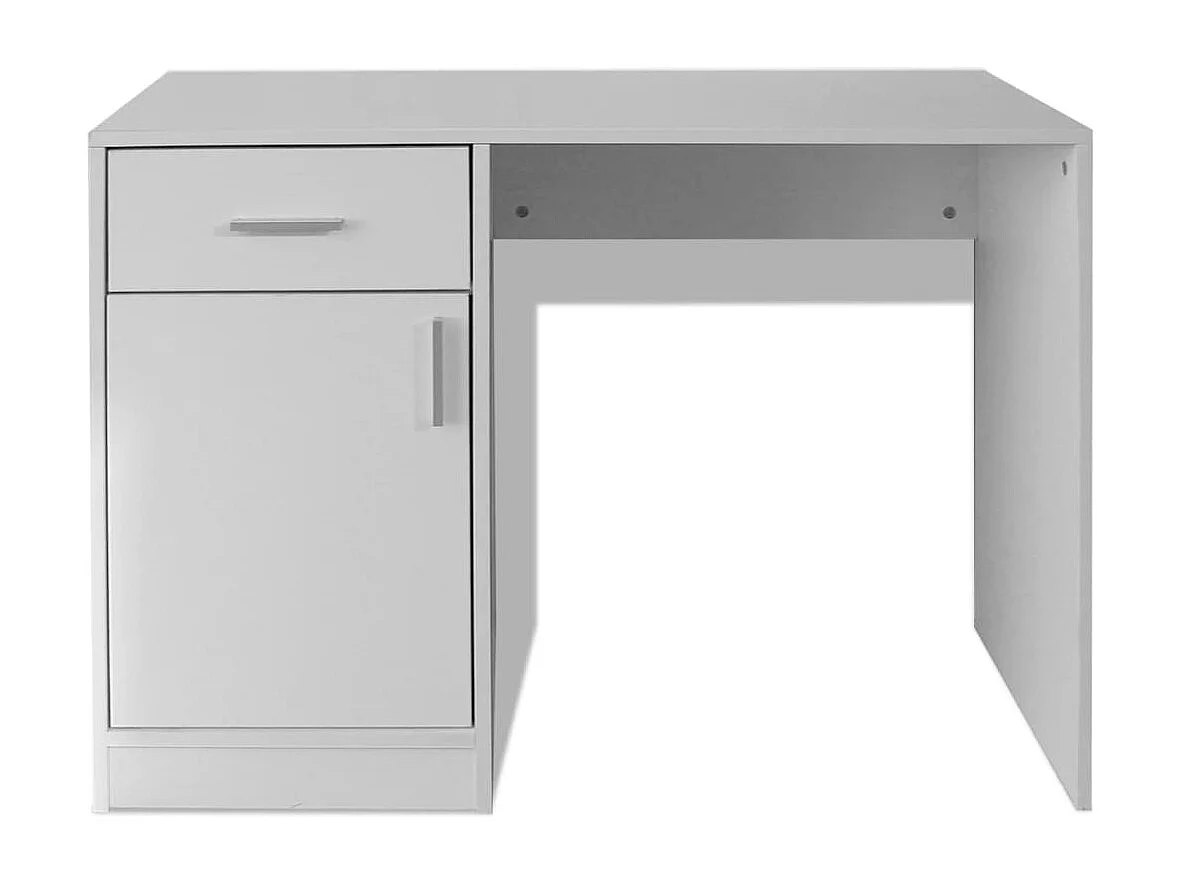 Scrivania con Cassetto e Armadietto Bianca 100x40x73 cm