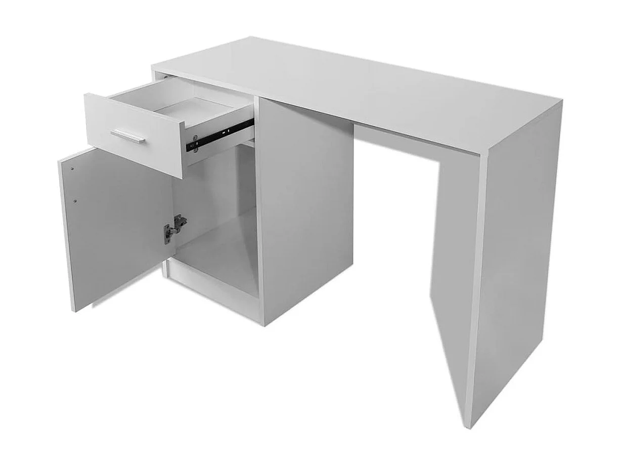 Schreibtisch mit Schublade und Schrank Weiß 100x40x73 cm