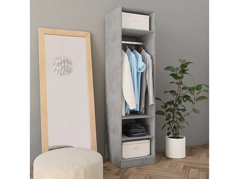 Garde-robe Gris béton 50x50x200 cm Bois d'ingénierie