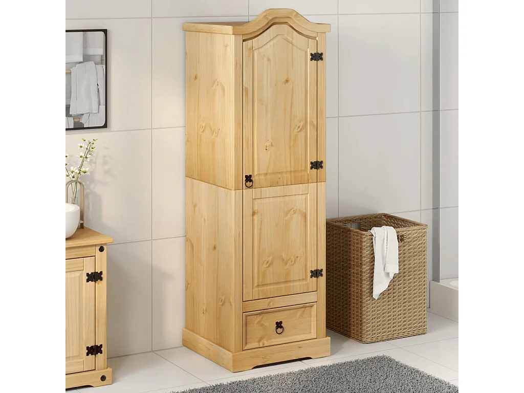 Armadio Corona 55x52x170 cm in legno massello di pino