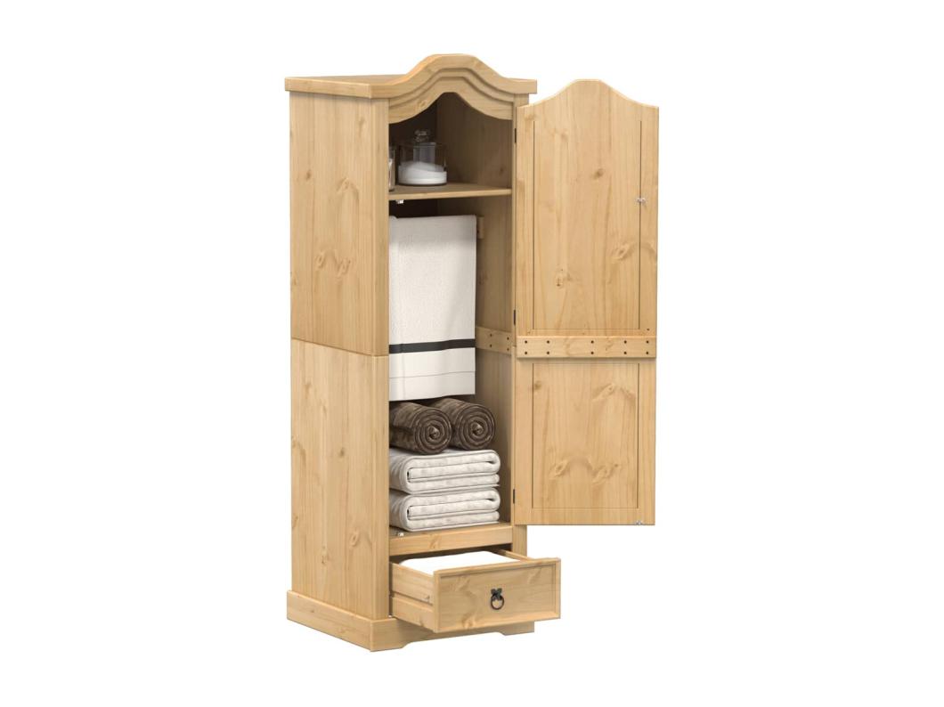Corona-Kleiderschrank 55x52x170 cm aus massivem Kiefernholz