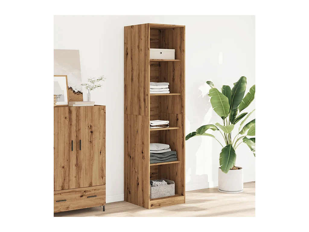 Garde-robe chêne artisanal 50x50x200 cm bois d'ingénierie