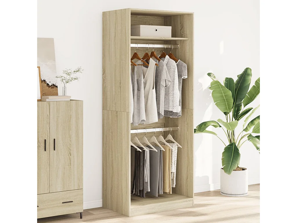 Garde-robe chêne sonoma 80x50x200 cm bois d'ingénierie