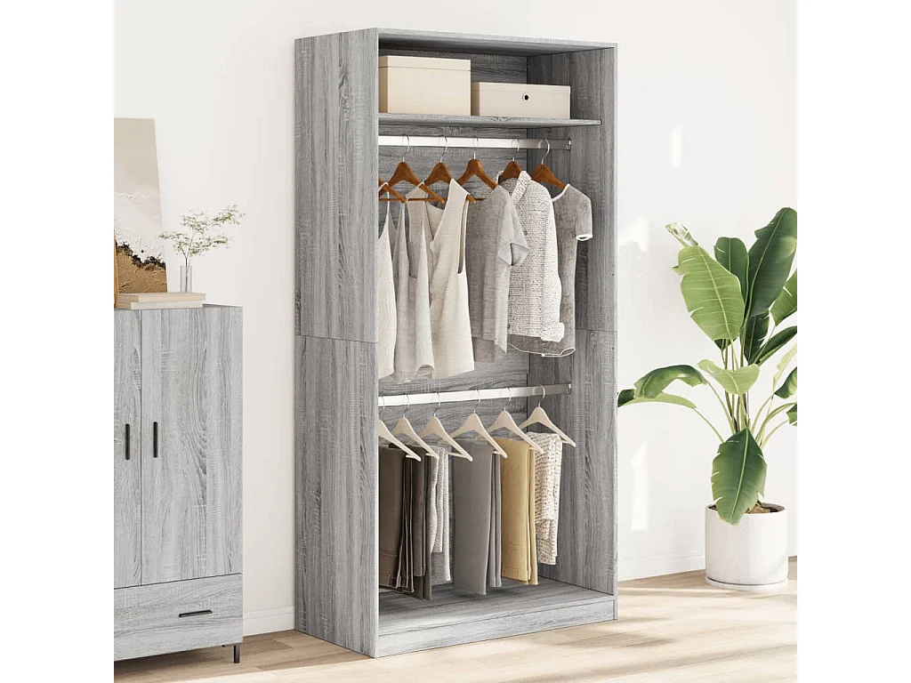 Armadio Sonoma grigio 100x50x200 cm in derivati del legno