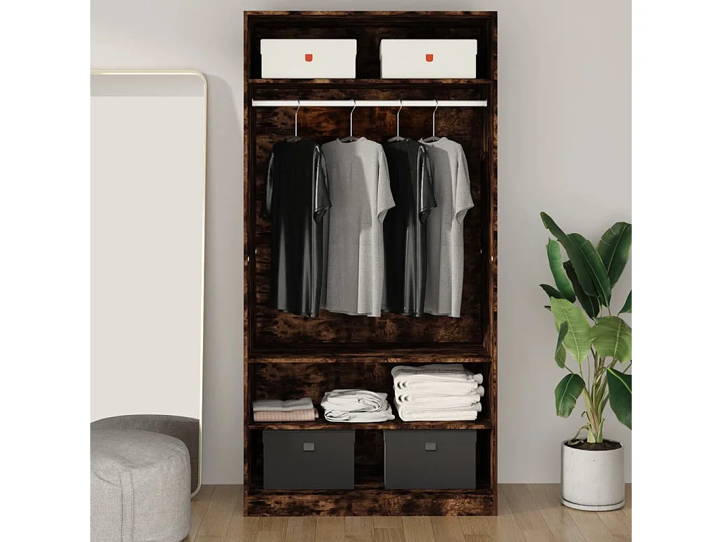 Armario roble ahumado 100x50x200 cm madera contrachapada