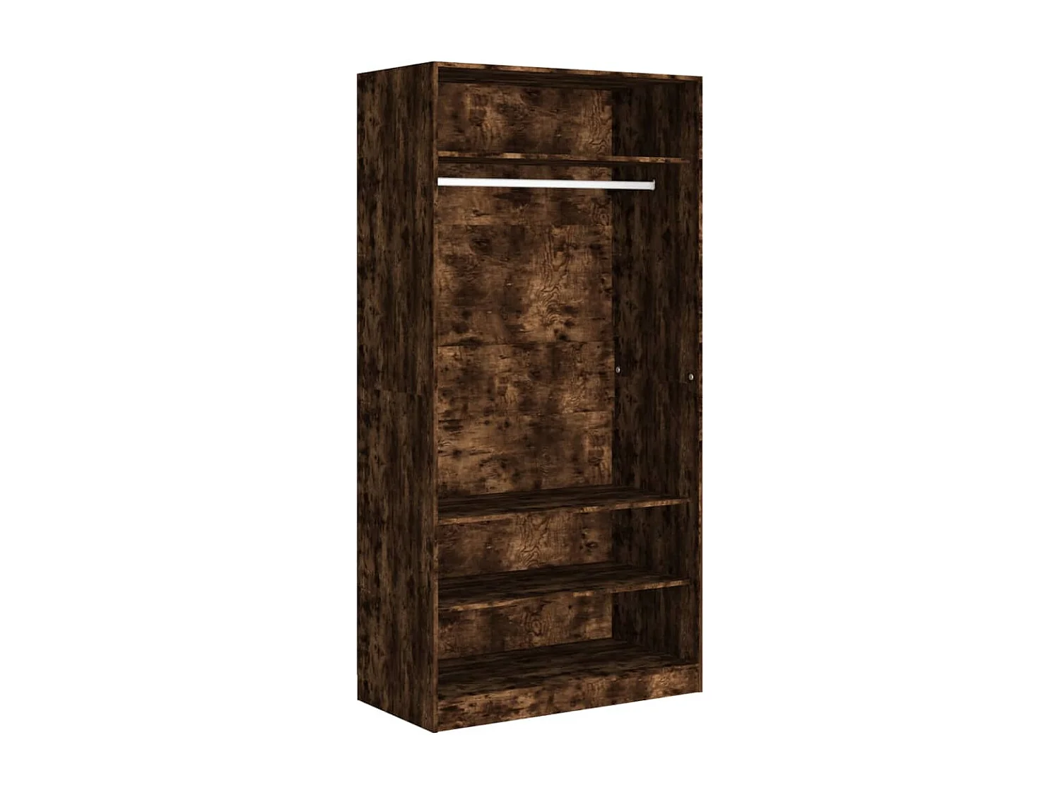 Kleiderschrank aus geräucherter Eiche, 100 x 50 x 200 cm, Holzwerkstoff