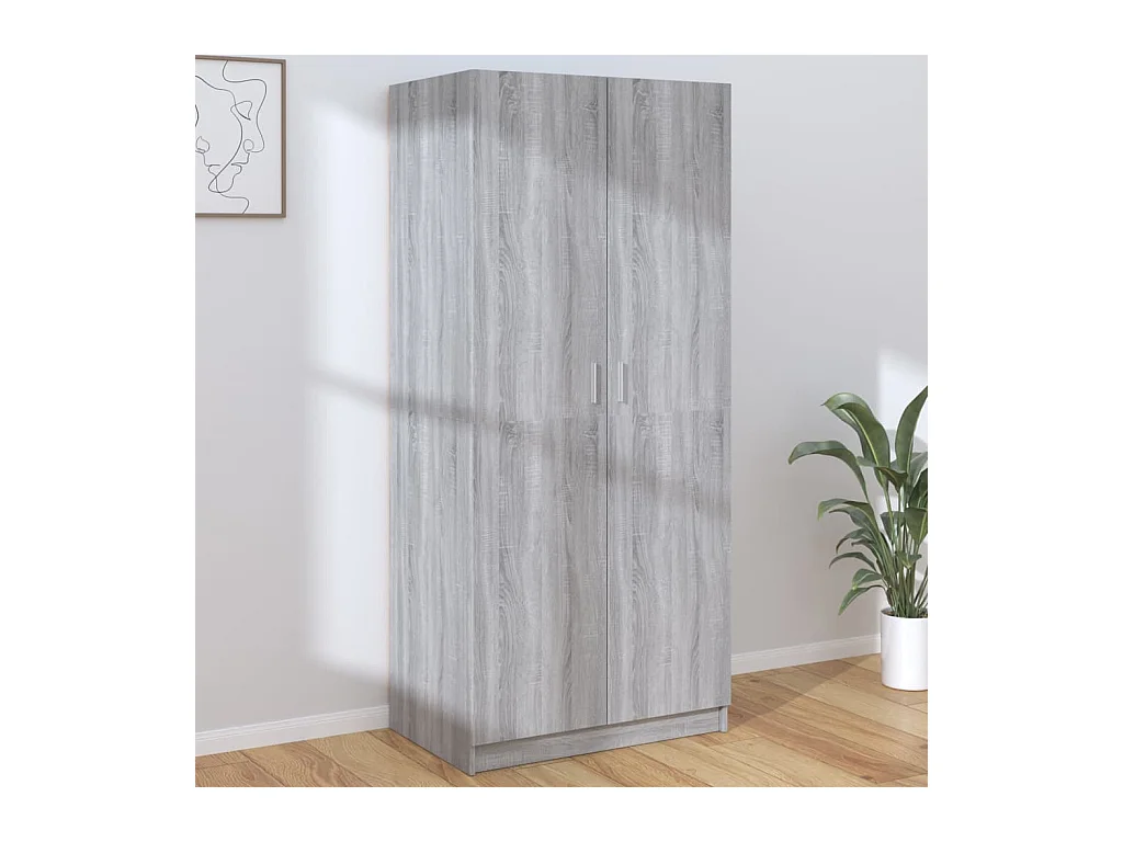 Sonoma grijze kledingkast 80x52x180 cm Bewerkt hout