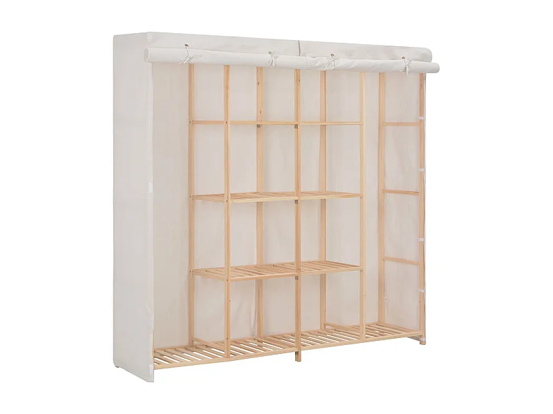 Armário Branco 173x40x170 cm Tecido