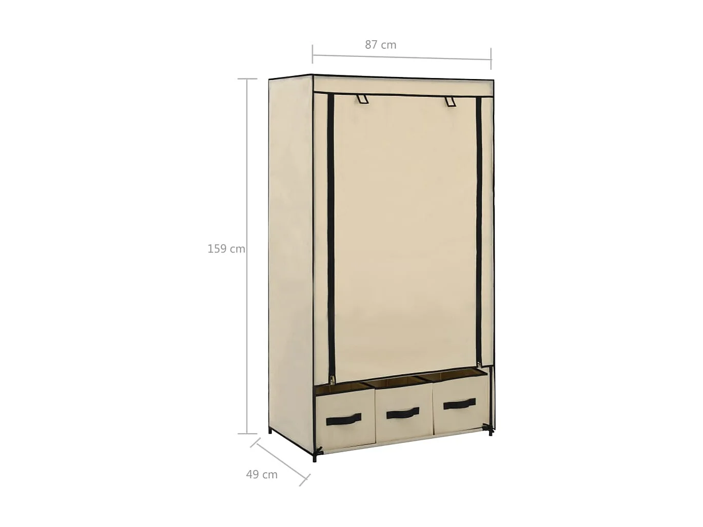 Armario Crema 87 x 49 x 159 cm Tela