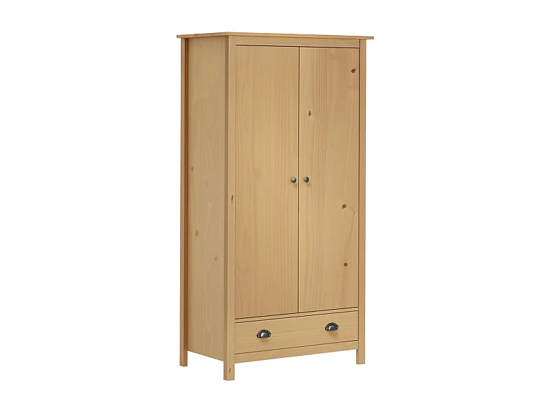 Garde-robe à 2 portes Hill 89x50x170 cm Bois de pin solide