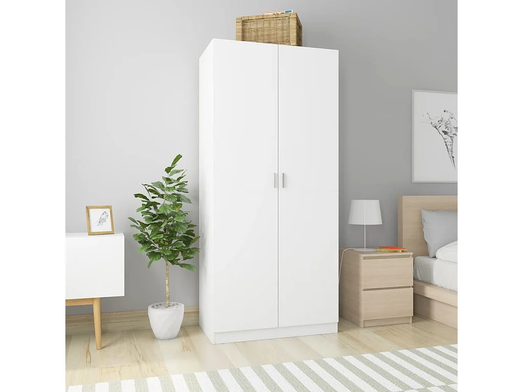 Armadio Bianco 90x52x200 cm MDF