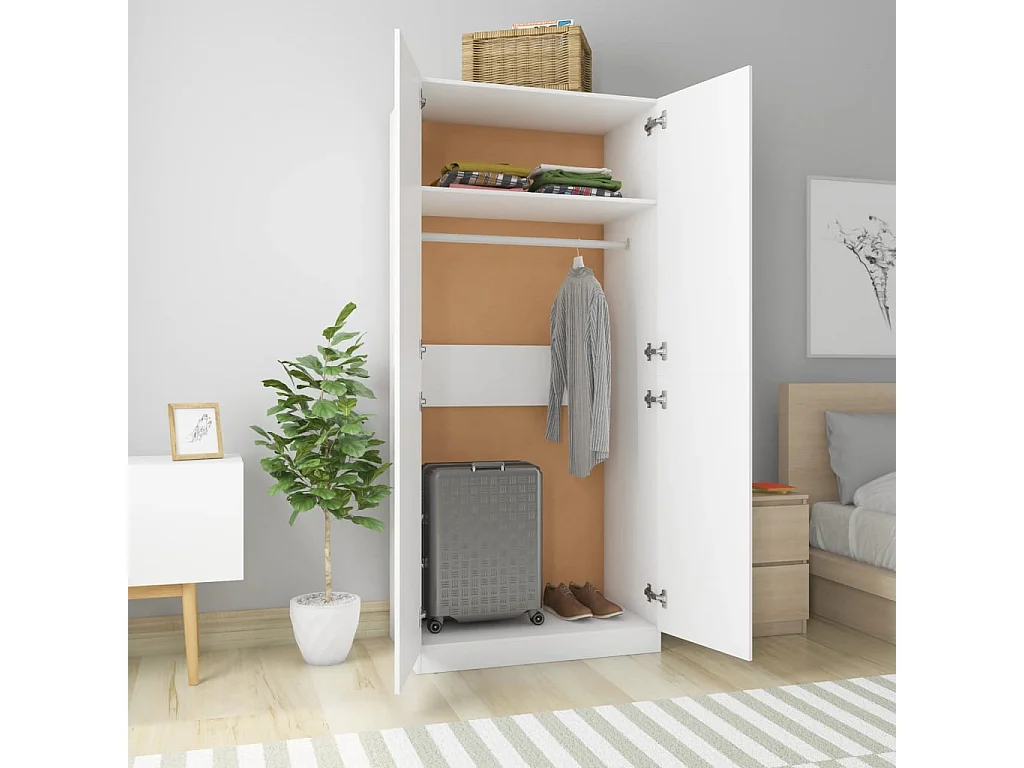 Armadio Bianco 90x52x200 cm MDF