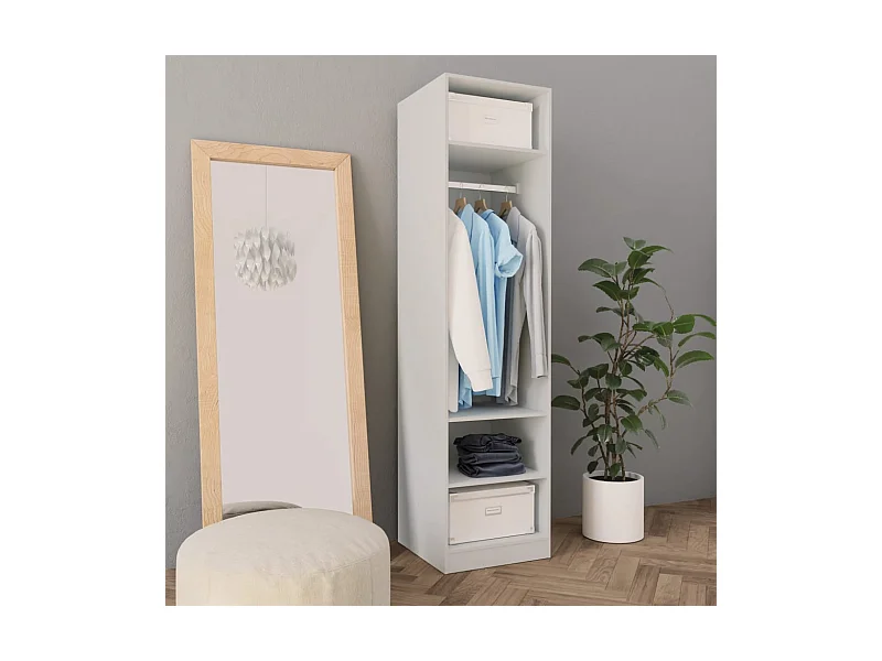 Garde-robe Blanc 50x50x200 cm Bois d'ingénierie