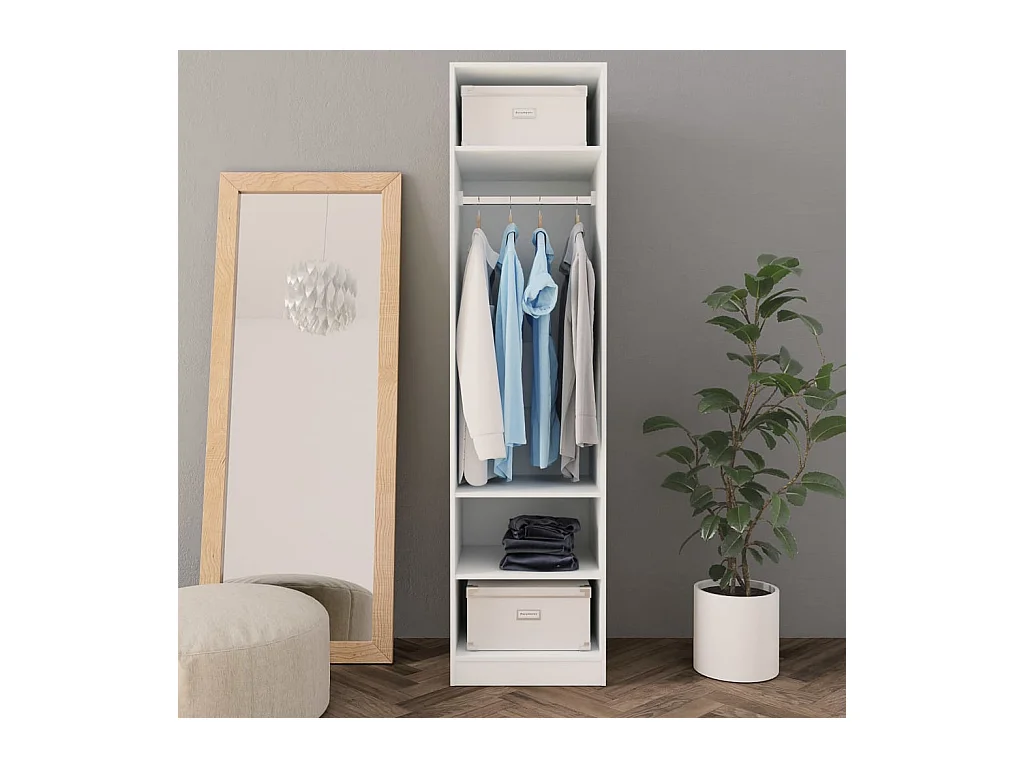 Kleiderschrank Weiß 50x50x200 cm Holzwerkstoff