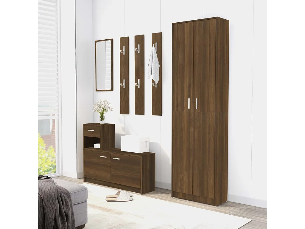 Garde-robe couloir Chêne marron 55x25x189 cm Bois d'ingénierie